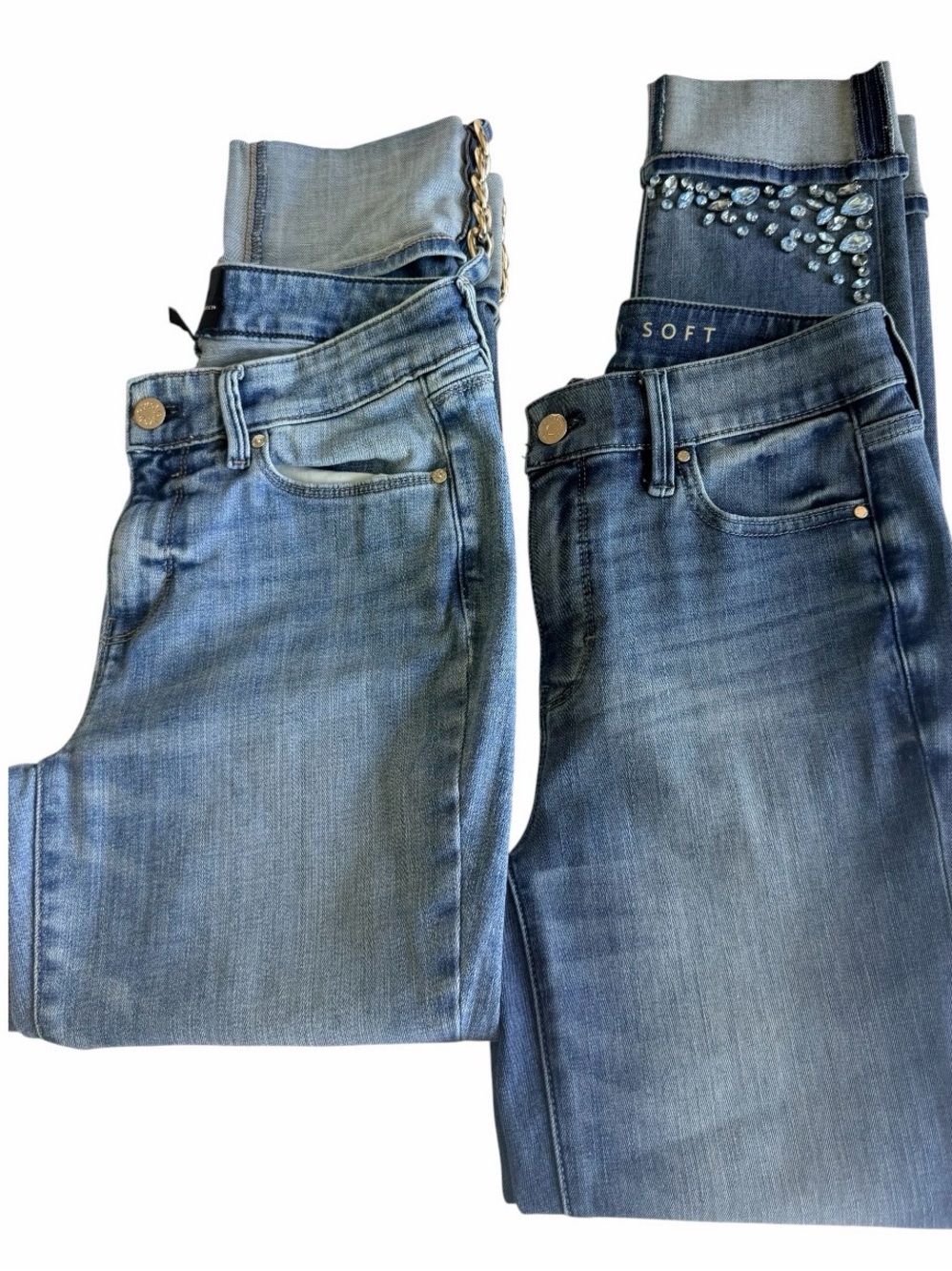 2 Pc Women’s Jeans Bundle Size 0 WHBM & The Everyday Soft Slim Embellished